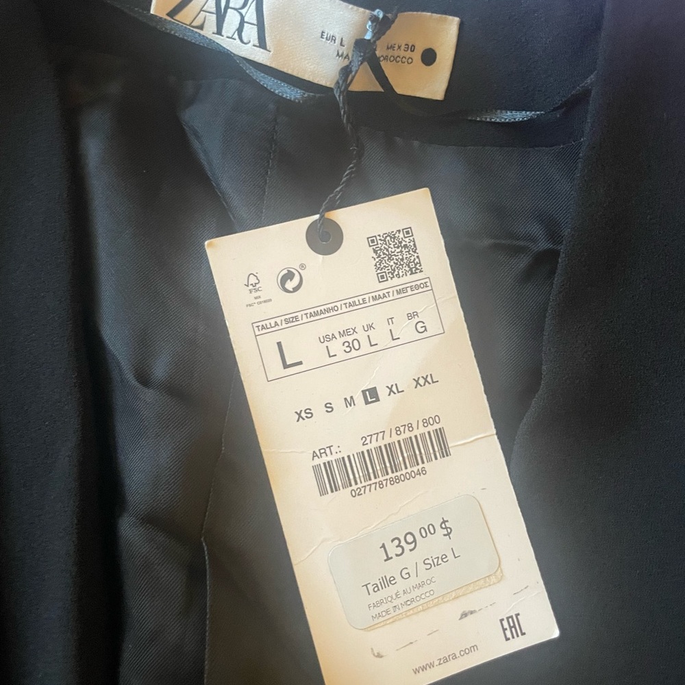 ZARA BLACK RUCHED JACKET DRESS - Picture 3 of 5